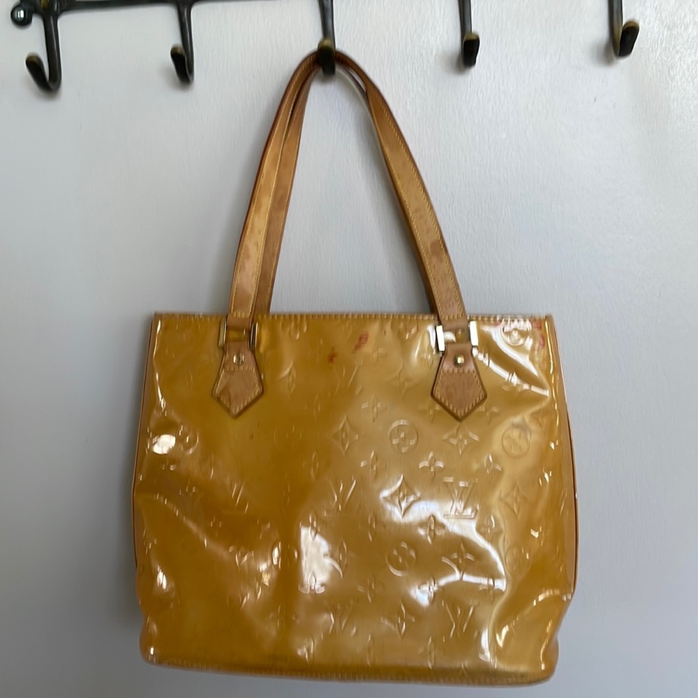 Authentic Louis Vuitton Shoulder Bag Houston Yellow  gold Used bag Vintage